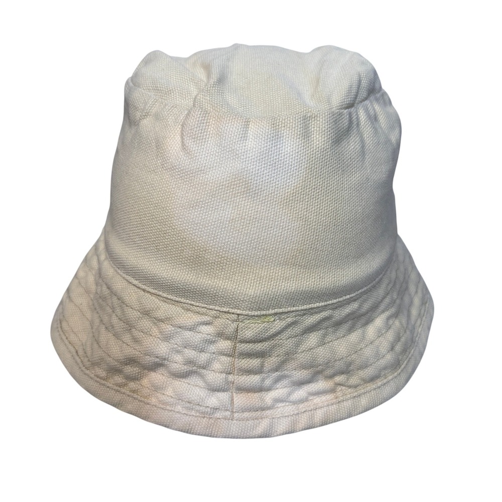 Gap Bucket Hat Unisex S/M Cream Cotton Canvas Stitched Brim Casual Sun Hat